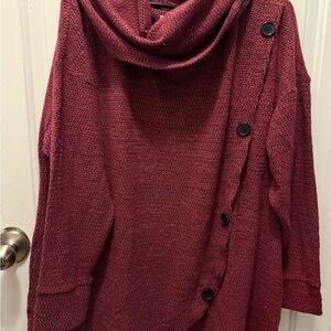 French Laundry Maroon Cowl Neck Sweater